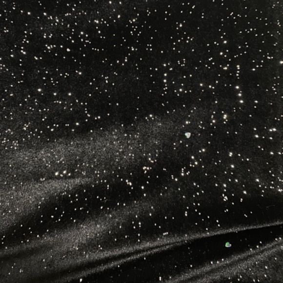 Black Sparkly Velvet Midi Dress w/ High Slit - Picture 6 of 10